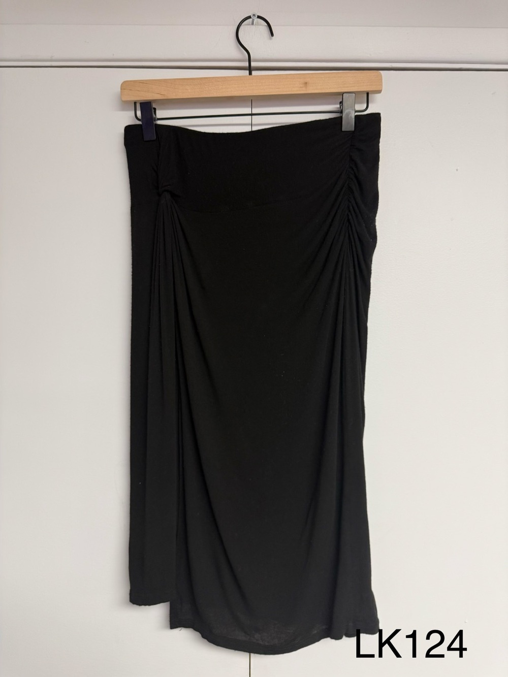 Splendid Black Ruched Draped Maxi Skirt Small